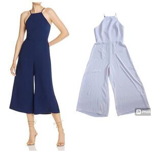 Amanda Uprichard Pink Aviva Cropped Wide Leg Jumpsuit Size Small